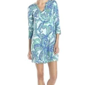 Lilly Pulitzer Rossmore T-Shirt Poolside Blue Keep It Current Dress Size XXS